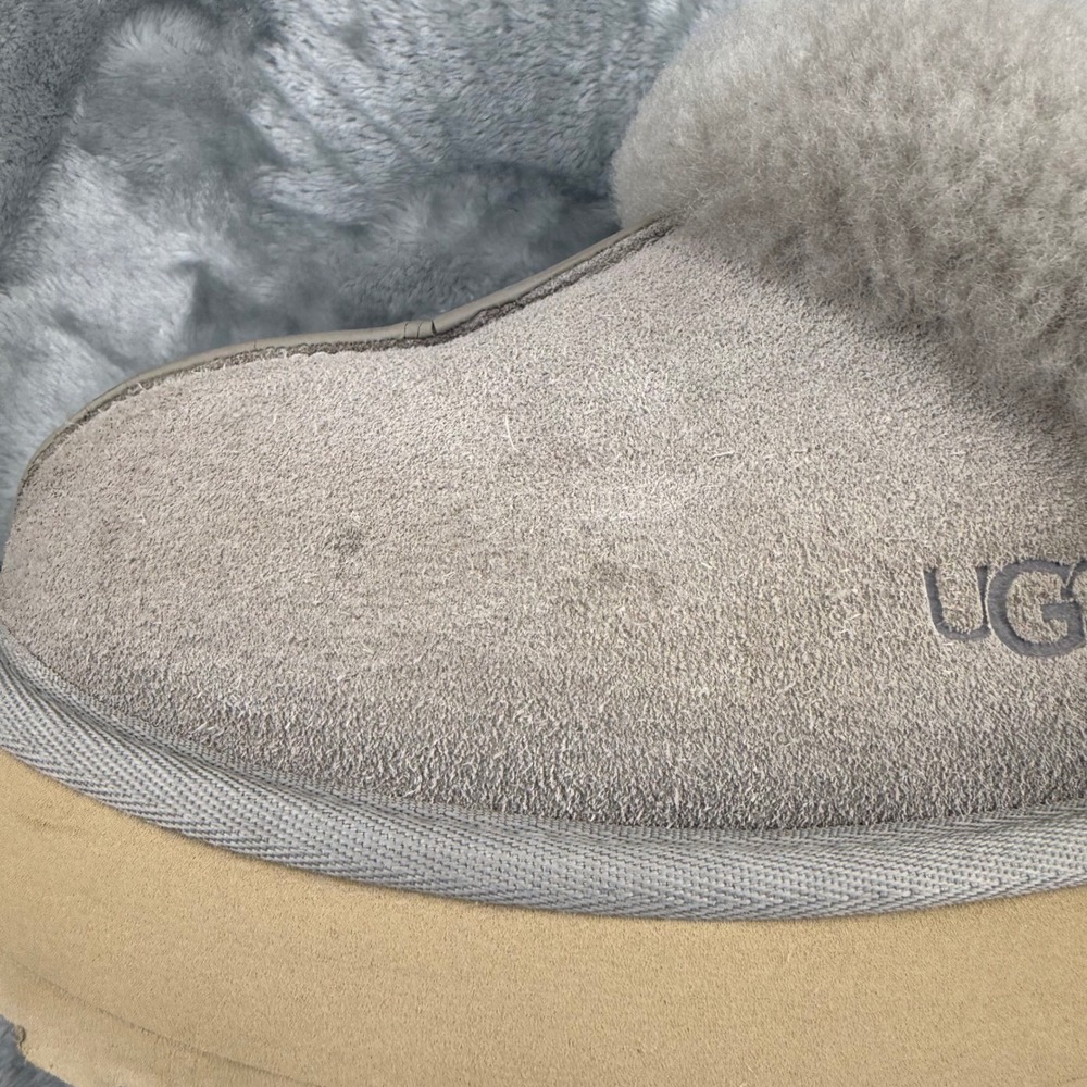 UGG Disquette Suede Platform Slippers Goat Grey Womens 8 1122550‎ - Picture 2 of 13